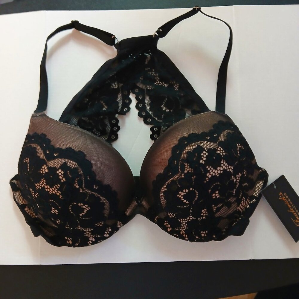 Frederick's of Hollywood Women's Hearthrob Lace  Black Push Up Bra NWT 3…